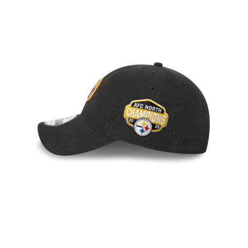 Pittsburgh Steelers AFC North Champions Side Patch Adjustable Cap in Black