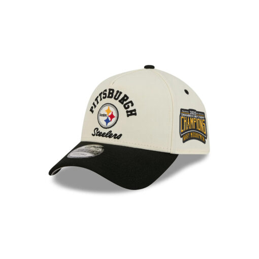 Pittsburgh Steelers Arched Logo Snapback Cap in Chrome White