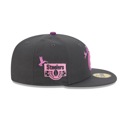 Pittsburgh Steelers Day of the Dead Fitted Cap in Graphite