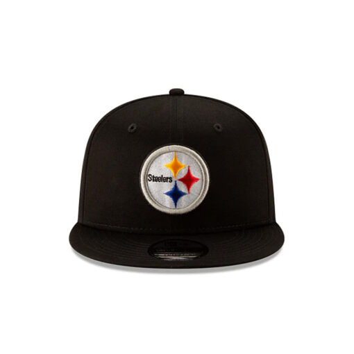 Pittsburgh Steelers Full Color Logo H Side Patch Snapback Cap in Black