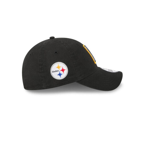 Pittsburgh Steelers Shadow Logo Side Patch Adjustable Cap in Black