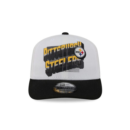 Pittsburgh Steelers State Outline Side Patch Duck Cloth Adjustable Cap in White and Black