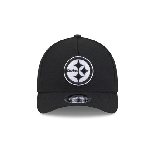 Pittsburgh Steelers Tonal Logo Oval Side Patch Snapback Cap in Black