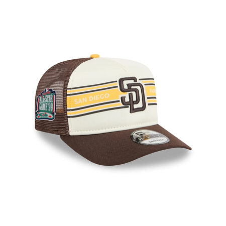 San Diego Padres Banner Mesh Snapback in Brown