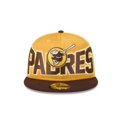 San Diego Padres Bold Satin Fitted Cap in Yellow