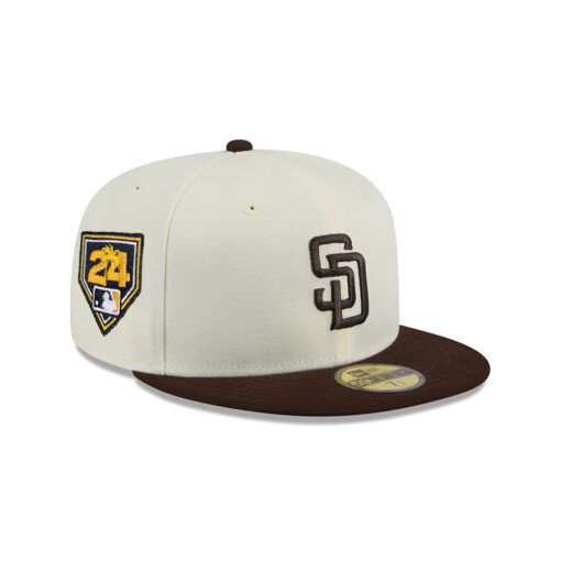 San Diego Padres Chrome Fitted Cap in Chrome White