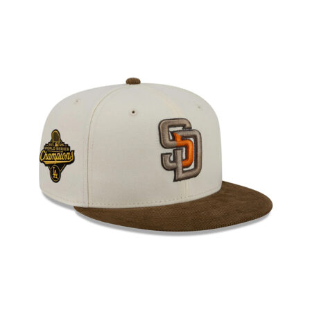 San Diego Padres Corduroy Chrome Fitted Cap in Chrome White
