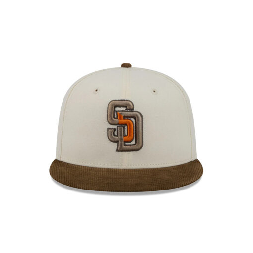 San Diego Padres Corduroy Chrome Fitted Cap in Chrome White