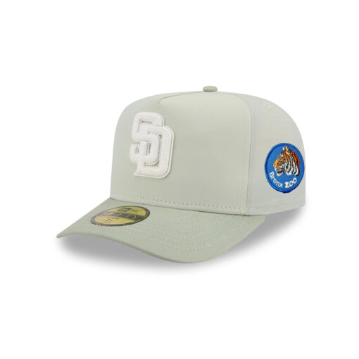 San Diego Padres Crinkle A-Frame Fitted Cap in Light Grey