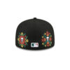 San Diego Padres Day of the Dead Skull & Flowers Fitted Cap in Black