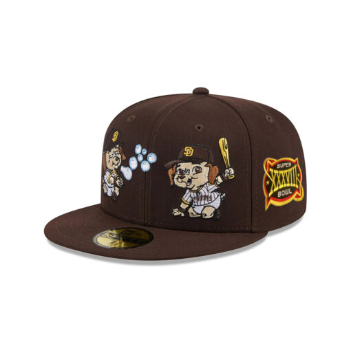 San Diego Padres Mascot Duo Fitted Cap in Brown