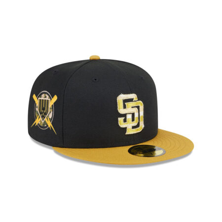 San Diego Padres Metallic Gold Logo Fitted Cap