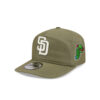 San Diego Padres Nylon Adjustable Cap in Olive Green