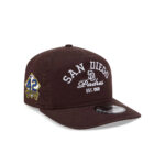 San Diego Padres Stacked Wordmark Adjustable Cap in Brown