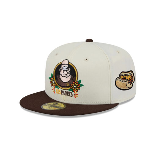 San Diego Padres Sugar Skull Mascot Fitted Cap in White