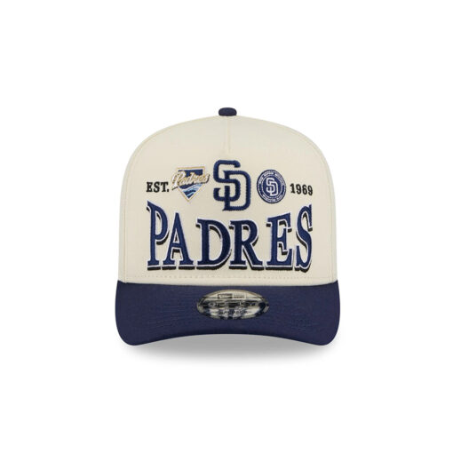 San Diego Padres Triple Mark A-Frame Snapback in Chrome White San Diego Padres Triple Mark A-Frame Snapback in Chrome White