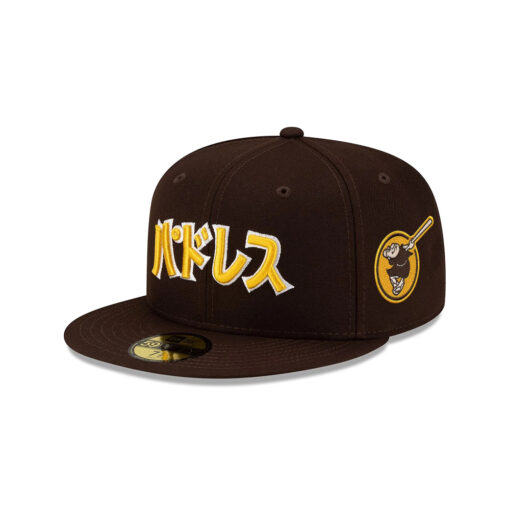 San Diego Padres x Hyperfly Japanese Script Fitted Cap in Brown