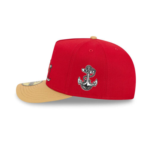 San Francisco 49ers Cartoon A-Frame Snapback Cap in Red and Gold