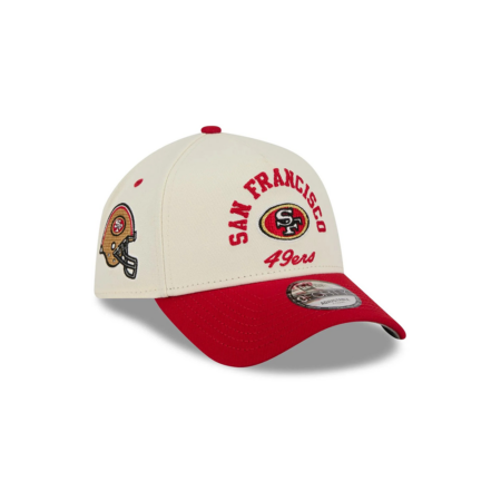 San Francisco 49ers Chrome Arched Logo A-Frame Snapback Cap in White