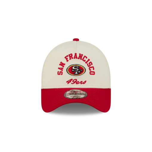 San Francisco 49ers Chrome Arched Logo A-Frame Snapback Cap in White
