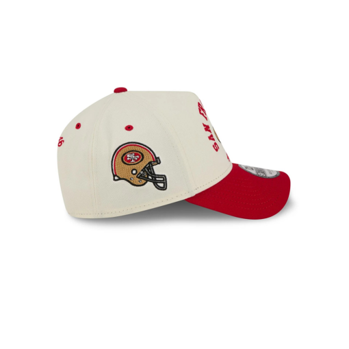 San Francisco 49ers Chrome Arched Logo A-Frame Snapback Cap in White