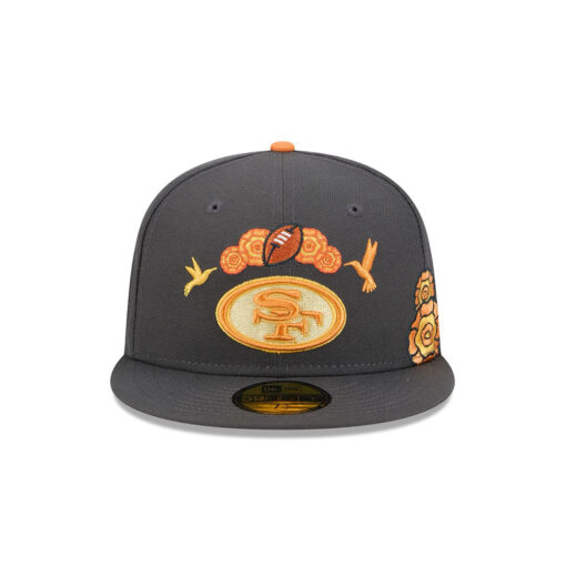 San Francisco 49ers Day of the Dead Fitted Cap in Graphite