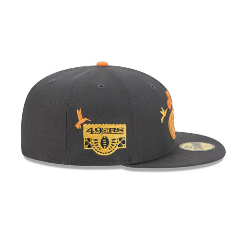 San Francisco 49ers Day of the Dead Fitted Cap in Graphite