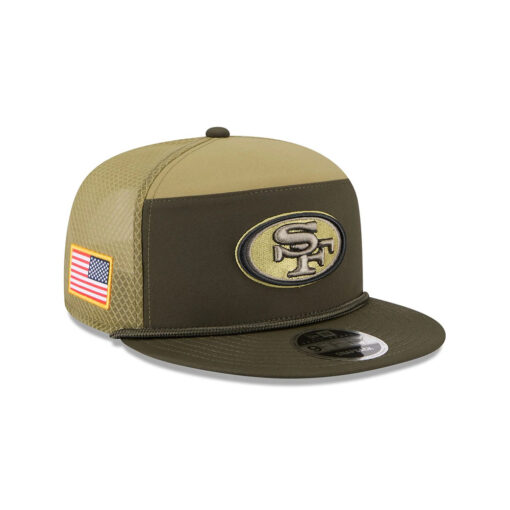 San Francisco 49ers Olive Split Panel Rope Trucker Cap
