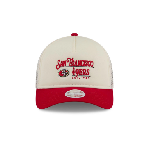 San Francisco 49ers Retro Chrome Women’s A-Frame Trucker Cap in White