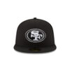 San Francisco 49ers Side Patch Fitted Cap in Black and White