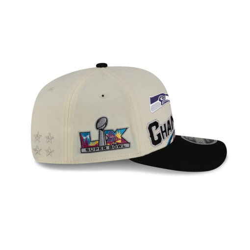 Seattle Seahawks Cream Championship Fan Stretch-Snap Cap
