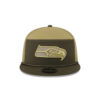 Seattle Seahawks Military Green Service Split Panel Trucker Cap