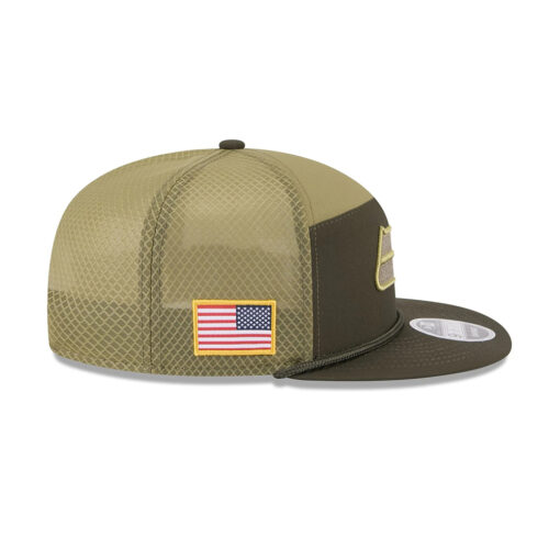 Seattle Seahawks Military Green Service Split Panel Trucker Cap