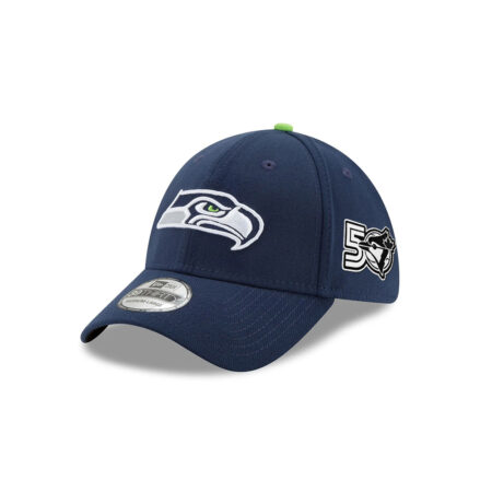 Seattle Seahawks Navy Anniversary Stretch-Fit Cap