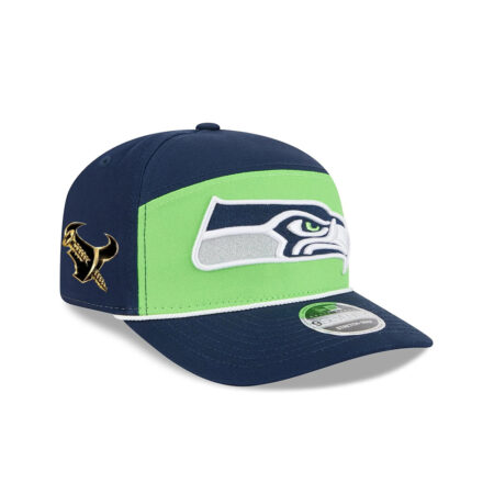 Seattle Seahawks Navy Split Panel Stretch-Snap Cap
