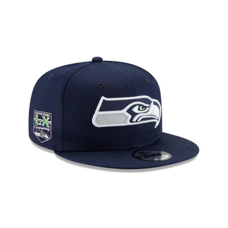 Seattle Seahawks Navy Victory Banner Snapback Cap