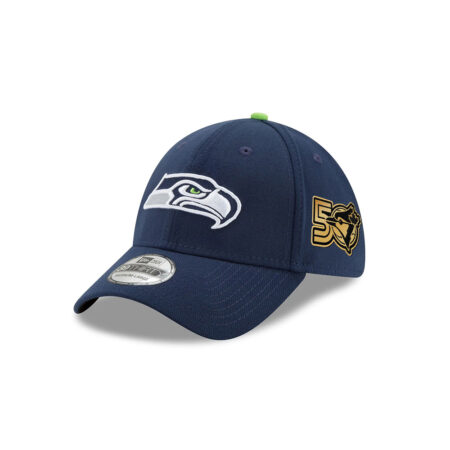 Seattle Seahawks Navy Victory Banner Stretch-Fit Cap