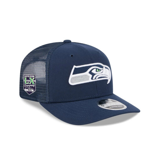 Seattle Seahawks Navy Victory Banner Trucker Cap Seattle Seahawks Navy Victory Banner Trucker Cap