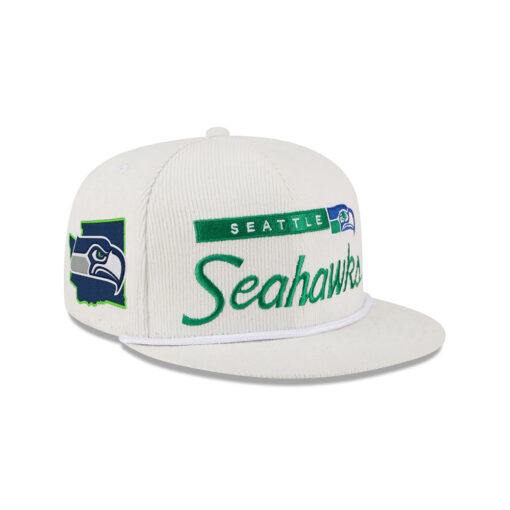 Seattle Seahawks White Retro Corduroy Snapback Cap