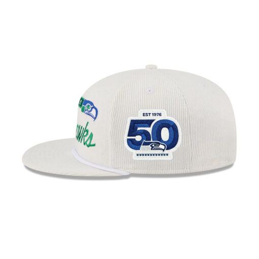 Seattle Seahawks White Retro Corduroy Snapback Cap