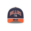 Chicago Bears Arch Wordmark Helmet Side Patch A-Frame Snapback Hat in Navy and Orange