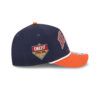 Chicago Bears Arch Wordmark Helmet Side Patch A-Frame Snapback Hat in Navy and Orange