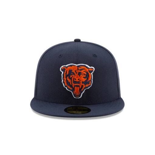 Chicago Bears Bear Head Side Patch Fitted Hat in Navy Chicago Bears Bear Head Side Patch Fitted Hat in Navy