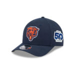 Chicago Bears Bear Head Side Patch Snapback Hat in Navy