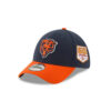 Chicago Bears Bear Head Side Patch Stretch Fit Hat in Navy and Orange 1 Chicago Bears Bear Head Side Patch Stretch Fit Hat in Navy and Orange