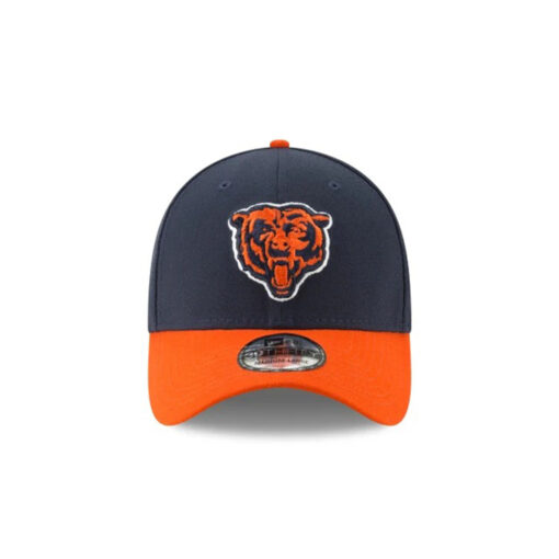 Chicago Bears Bear Head Side Patch Stretch Fit Hat in Navy and Orange Chicago Bears Bear Head Side Patch Stretch Fit Hat in Navy and Orange