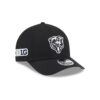 Chicago Bears Black and White Bear Head Side Patch A-Frame Snapback Hat in Black