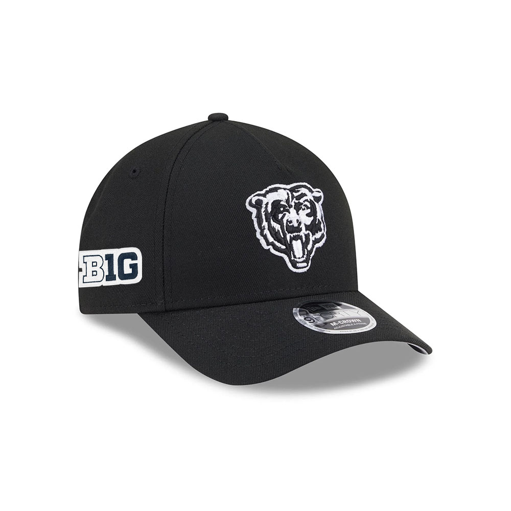 Chicago Bears Black and White Bear Head Side Patch A-Frame Snapback Hat in Black Chicago Bears Black and White Bear Head Side Patch A-Frame Snapback Hat in Black