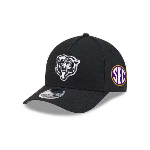 Chicago Bears Black and White Bear Head Side Patch A-Frame Snapback Hat in Black Chicago Bears Black and White Bear Head Side Patch A-Frame Snapback Hat in Black