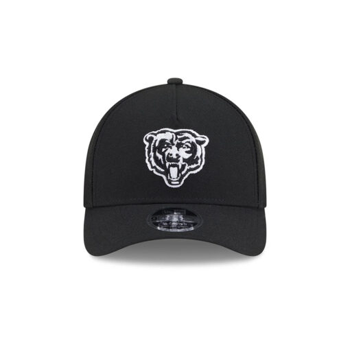 Chicago Bears Black and White Bear Head Side Patch A-Frame Snapback Hat in Black Chicago Bears Black and White Bear Head Side Patch A-Frame Snapback Hat in Black
